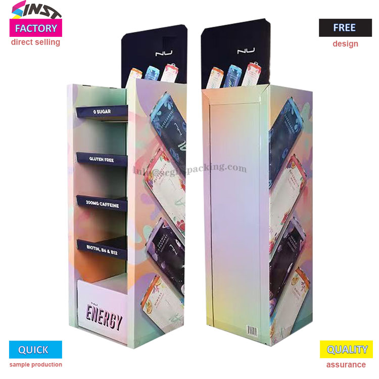 Rak display minuman energi: menggunakan warna dan informasi untuk menempatkan 