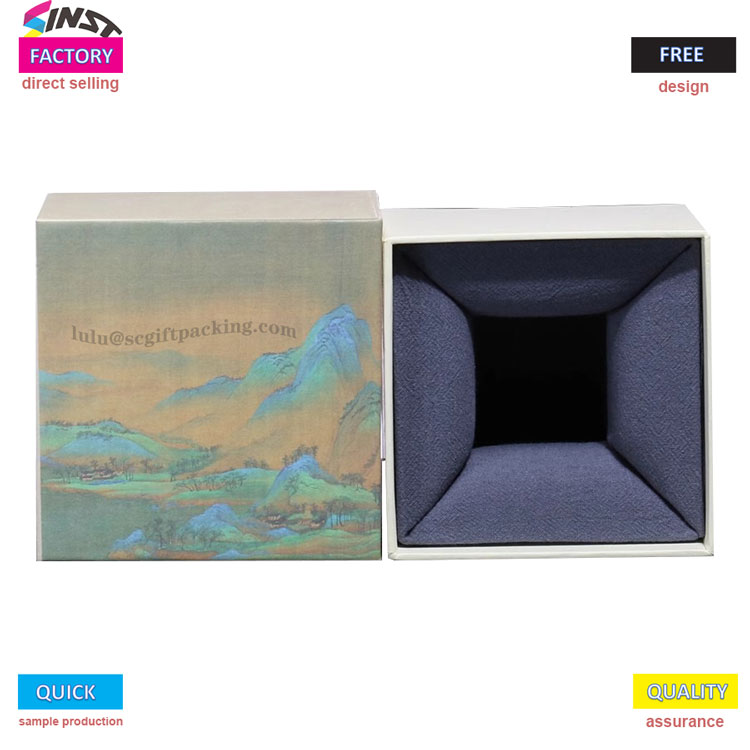 Kotak hadiah cangkir mencetak budaya menjadi detail