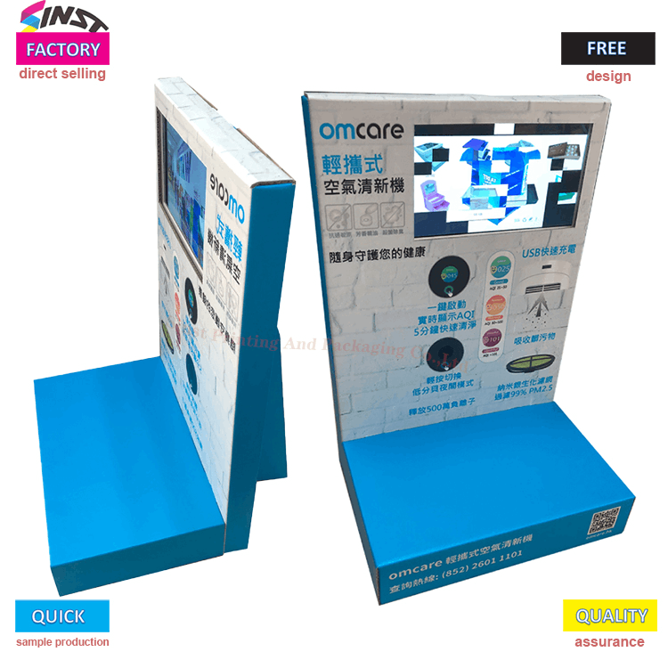 meja karton Display stand dengan LCD untuk pengharum ruangan